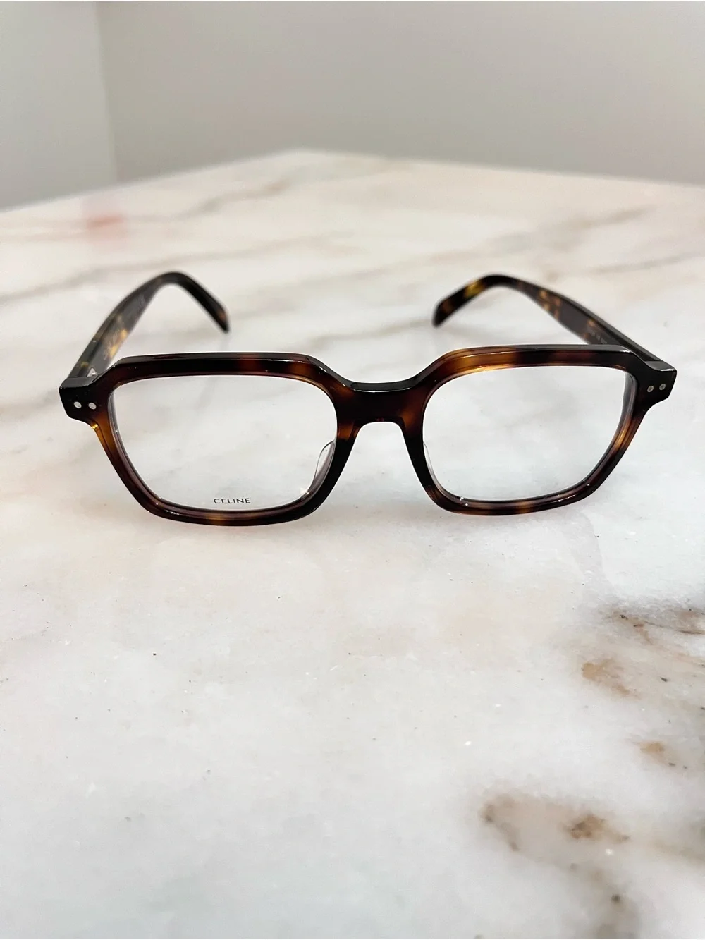 Celine Tortoise Brown Square Acetate Optical Glasses